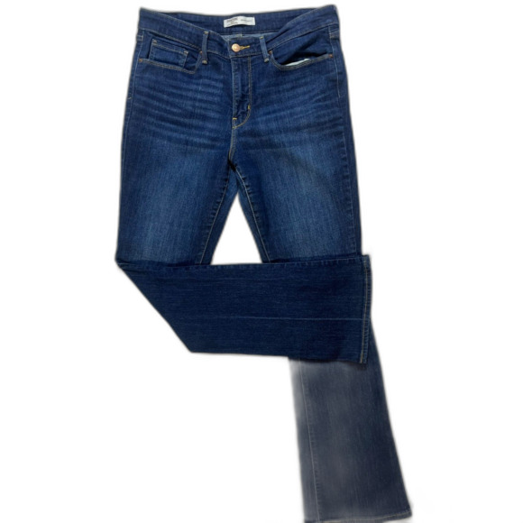 Levi Strauss Signature Mid Rise Boot Cut Jeans Dark Wash 30x34 Women 14 EUC - Picture 1 of 7